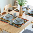 thumbnail image 6 of Funny Colorful Stripe Placemats Set of 4 12x18 Inch Modern Multicolor Striped Print Table Mats Farmhouse Decorative Linen Washable Place Mats for Holiday Party Kitchen Dining Table Decor, 6 of 6