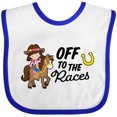 thumbnail image 3 of Inktastic Off to the Races with Cowgirl on Horse Girls Baby Bib, 3 of 4
