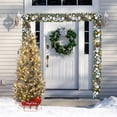 thumbnail image 4 of Pre-Lit Tabletop Mini Artificial Christmas Tree, 3ft Green with 78 Warm White LED Lights & Sleigh Base, for Home Office Holiday Decor, 4 of 7