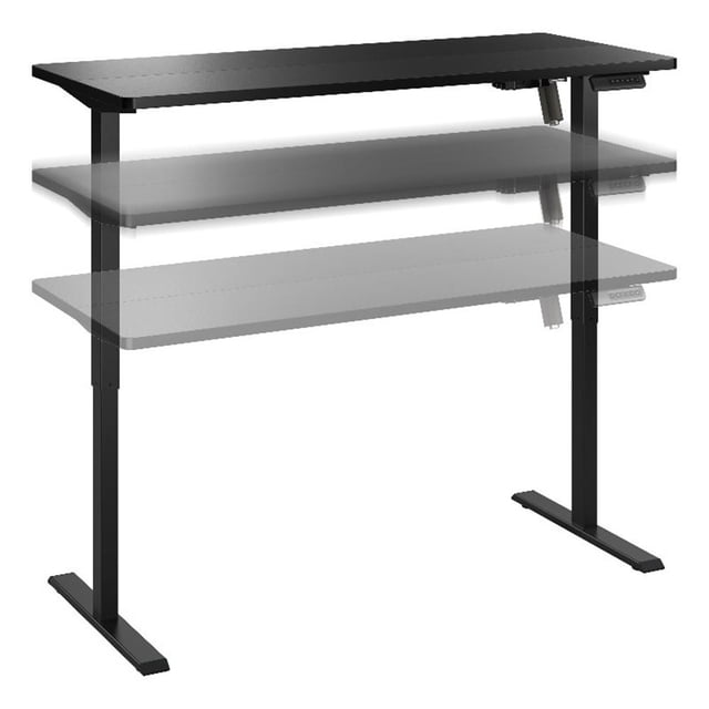 Bush Furniture Energize 55W x 24D Electric Height Adjustable Desk in Basic Black