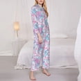 thumbnail image 3 of Balery Tie Dye Conjunto de Pijama con Estampado para Mujer, Conjunto de Dos Piezas con Manga Larga, Ropa de Dormir Suave con Bolsillos, Pijamas Cómodos-Small, 3 of 7