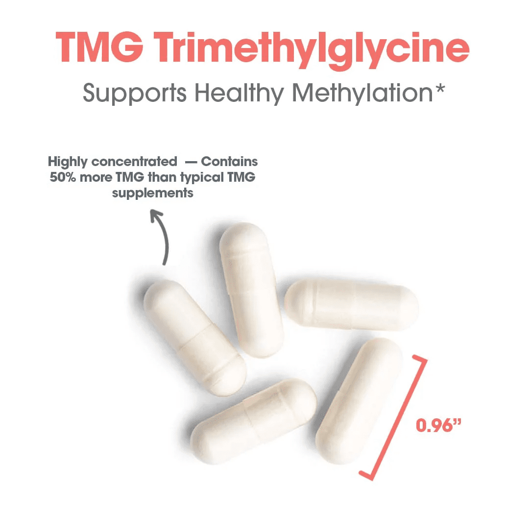 ARG TMG Trimethylglycine - Supports Cardiovascular & Liver Health - Delivers 750 mg Trimethylglycine per Serving - Vegetarian & Hypoallergenic - 100 Servings - 100 Capsules