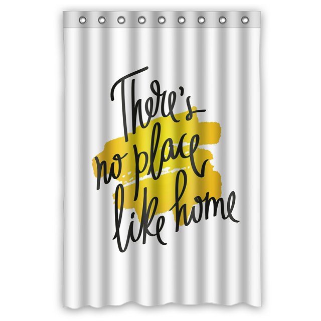 ABPHQTO Proverb There Is No Place Like Home Cortina de ducha de poliéster impermeable y ganchos 120x180 cm