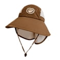 thumbnail image 4 of Oiyii Toddler Girls Breathable Bucket Hats Bear Embroidered Mesh Panel Camping Sun Hats, Coffee, 4 of 4