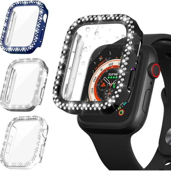 KOMI 2-in-1 Waterproof Privacy Case for Apple Watch Series 9 8 7 Screen Protector 41mm, Front Anti Spy Tempered Glass Face Cover Back Bumper for iWatch Accessories 41 mm