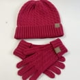 thumbnail image 4 of CAIXIA Hats And Gloves Sets Women Winter Warm Knitted Scarf Hat and Mittens Set Thermal Soft Combo Neck Warmer for Cold Weather, 4 of 4