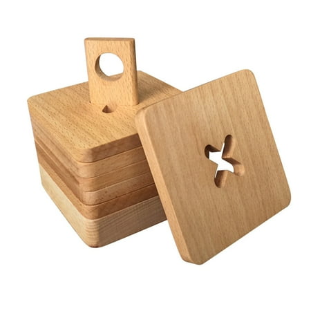 

Modern 6Pcs Wood Heat Resistant Teapot Cup Bowl Coasters Pads - #1