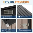 thumbnail image 5 of Studyset 4×8 FT Lean to Storage Shed,Heavy-Duty Outdoor Metal Storage Shed,Garden Tool Metal StorageHouse W/Lockable Door and 2 Air Vents,Metal Wall Side Bike Shed & Outdoor Storage, 5 of 9