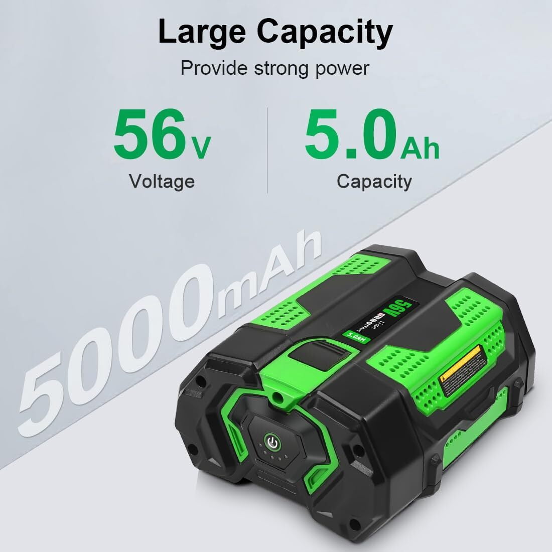 5.0Ah Replacement for EGO 56V Lithium Battery BA2800T BA2800 5000mah with Fuel Gauge, Compatible with Ego 56V Power Tools & Charger