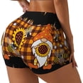thumbnail image 2 of Fotbe Sunflower Gnomes and Bees Seamless Shorts, Womens Workout Shorts High Waist Stretch Booty Short for Gym/Yoga/Running/Biking-XX-Large, 2 of 9
