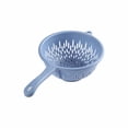 thumbnail image 1 of Colander With Handle For Washing Fruits And Vegetables Compact Kitchen Drain Strainer For Food And Easy To Store For Home Use And Dark Blue Blue White, 1 of 4
