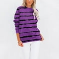 thumbnail image 2 of Maean Striped Shirts for Womens Causal Long Sleeve Crew Neck Pullover Sweatshirt with Pockets, 2 of 5