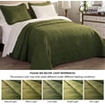 thumbnail image 5 of Chezmoi Collection Kingston King Size Bedspread Set, 3-Piece Cypress Green Oversized Quilted Microfiber Lightweight Bedspread Coverlet (118"x106"), 5 of 9