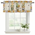 thumbnail image 2 of 2 Pack Valances for Windows, Sunflowers Window Valances for Living Room/Bedroom/Bathroom, Spring Gnomes Hydrangea Daisy Botanical Beige Light Filtering Kitchen Curtain Valance 42"W x12" L, 2 of 9