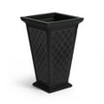 thumbnail image 2 of FCMP Outdoor MOD-CP3000-BLK Casablanca Resin 24" Tall Indoor/Outdoor Self-Watering Pedestal Taper Planter, Black, 2 Pack, 2 of 8