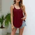 thumbnail image 3 of Ruyang Women Pleated Top Shirt Spaghetti Strap Camisole Fit Casual Sleeveless Summer Tank Tops Fashion Shirt Athletic Wear, 3 of 7