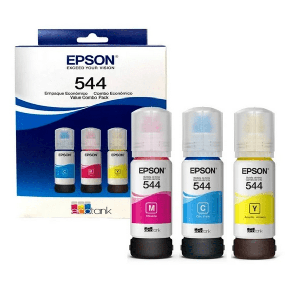 Cartucho de Tinta Epson T544 (T544520-3P), Tricolor, 65 ml.