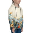 thumbnail image 3 of Picia Floral Mountain Landscape Pattern Youth Hoodie - Warm Pullover Sweatshirt with Kangaroo Pocket, Ideal for Boys and Girls-Large, 3 of 6
