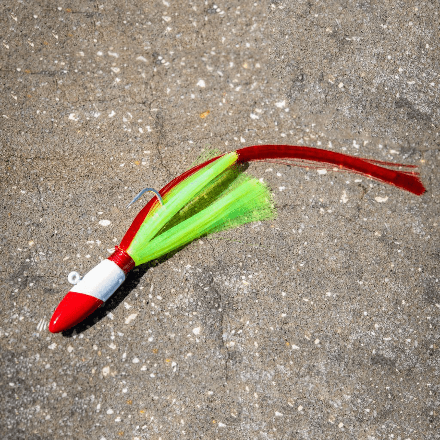(3 pack) Tsunami Buster Red Tail Jig – Chartreuse and Red – 1 oz