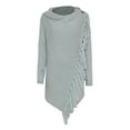 thumbnail image 4 of Chandail Ample pour Femmes à Rayures, Poncho d'Automne, Franges, Dégradé, Ourlet Châle, Franges, 4 of 8