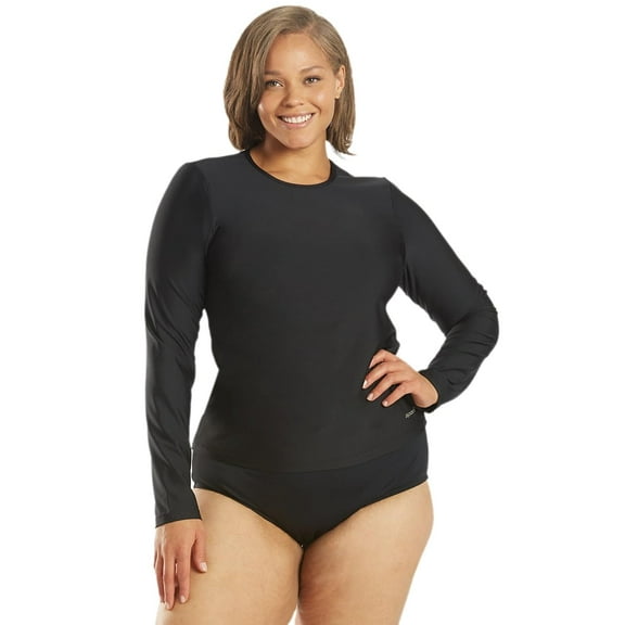 Sporti Women's Plus Size L/S UPF 50 Rash Guard, Crew Neck, Long Sleeve (Women's Plus)