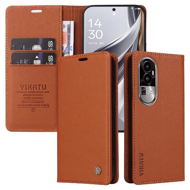 Funda para OPPO Reno 10 5G Estuche de Cuero PU Tipo Cartera con Ranuras para Tarjetas y Cierre Magnético