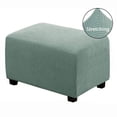 thumbnail image 6 of Stretch Ottoman Cover Ottoman Slipcovers Rectangle Foot Stool Covers Ottoman Foot Rest Cover Jacquard Fabric with Elastic Bottom, 6 of 6