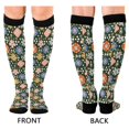 thumbnail image 4 of FORMRS Womens Knee High Socks Casual Long Thick Travel Daily Wear, 2 Pairs, Blue Geometric Flowers, 4 of 6