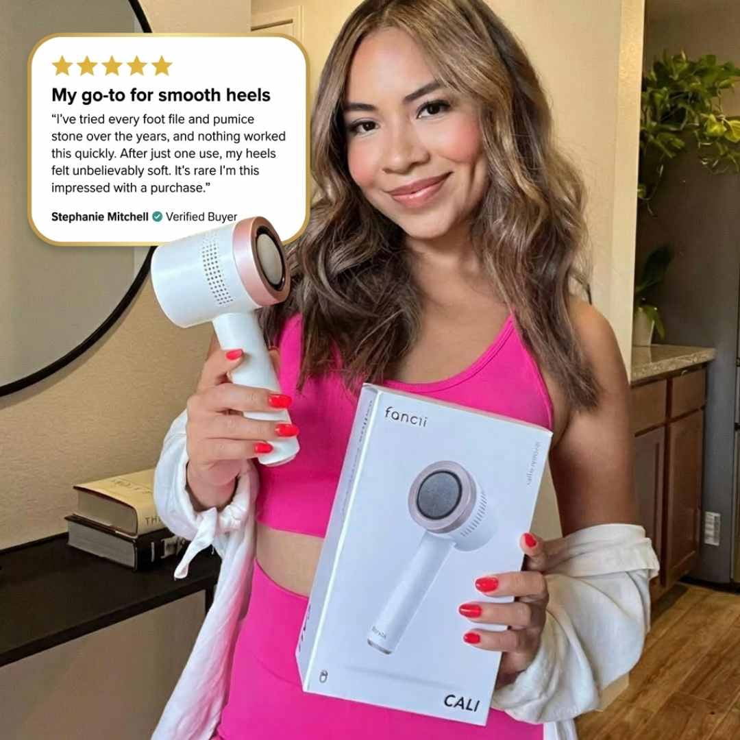 Fancii Cali Electric Foot File Callus Remover, Rechargeable with Built-in Vacuum – Mess-Free, Painless, Pedicure Tool for Smooth Feet  (Black)