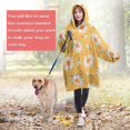 thumbnail image 4 of Yellow Daisy Flower Pattern Wearable Oversized Blanket,Wearable Blanket Hoodie for Adults,Cozy Hooded Blankets with Super Pockets,Super Warm Fuzzy Pullover for Women & Men, 4 of 6