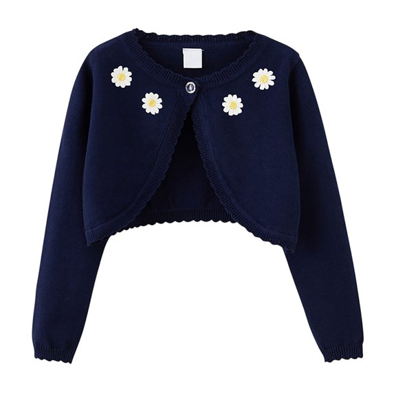 Girls Cardigan Cotton Soft Lightweight Bolero Shrug Knit Sweater Crop Jacket Teen Girls Button Front School Uniform shawl