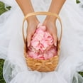 thumbnail image 5 of Handwoven Wicker Flower Girl Basket With Bow Wedding Petal Basket Small Storage Basket For Ceremony Party Home Decor, 5 of 7