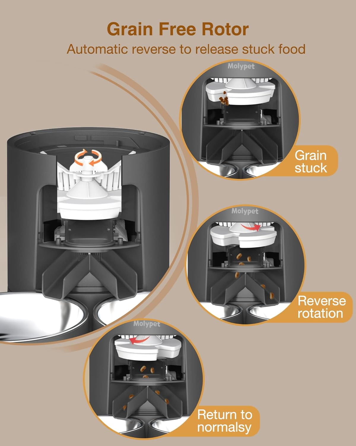 Automatic Cat Feeder for 2 Cats - 6L Dual Bowl Dispenser with Voice Recorder & Programmable Timer