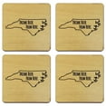 thumbnail image 3 of Torched Drink Beer North Carolina Coaster (Set of 4) | Wood Coasters for Drinks 4"x4" | Brown, 3 of 3