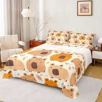 Castle Fairy Cute Capybara Twin Sheet Sets for Children Teens,Kawaii Animal Bedding