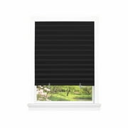 Achim Cordless Room Darkening Vinyl Pleated Window Shades, Black, 36 x 75