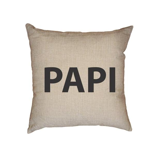 Papi Spanish Language Father Large Font Decorative Linen Throw Cushion