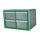 thumbnail image 3 of Cofre de almacenamiento de componentes con 4 cajones, práctico y versátil organizador de piezas de hardware para manualidades, cuentas y maquillaje. Verde, 3 of 8