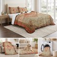 thumbnail image 6 of Full Quilt Set 78''x90'', Red Beige Lightweight Bedspread Coverlet Set with 2 Pillow Shams, Vintage Boho Ethnic Geometric Abstract Art Breathable All Season Quilt Bedding for Bedroom/Guest Room, 6 of 9