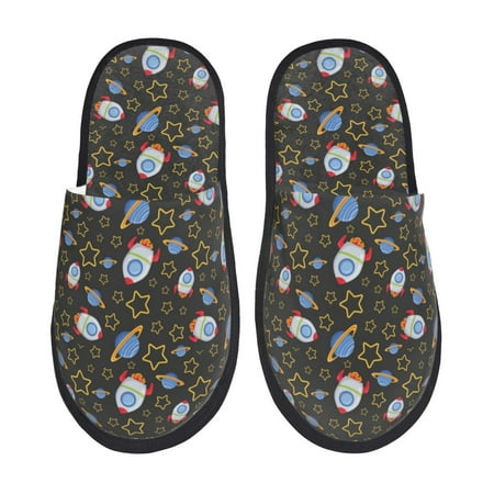

Sikiie Cosmic Fuzzy Slip-on Slippers Warm Cozy Soft Lightweight Memory Foam Indoor House ShoesLarge