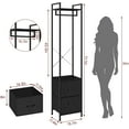 thumbnail image 2 of Clothes Rack 3 Tiers Heavy Duty Coat Rack with 2 Fabric Drawers and Storage Shelves Freestanding Cloth Hanger Garment Rack for Bedroom Entryway Living room Black, 2 of 14