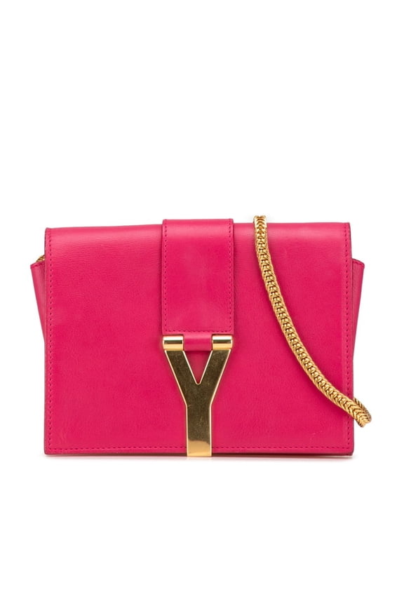 Pre-Owned Saint Laurent Classic Y-Line Satchel Small Chain Crossbody Shoulder Bag 311215 Pink...