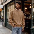 thumbnail image 5 of Mens Loose Crew Neck Pullover Long Sleeve Corduroy Casual Fashion Sweatshirt Daily Streetwear Men Everyday Outfits, 5 of 6