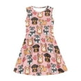 thumbnail image 4 of CLOHOMIN Dog Theme Little Girls Sleeveless Dresses for Party Club Dance Adorable Knee Length Princess Dresses for Toddler 9-10Y Casual Tank Sundress, Pink, 4 of 6
