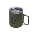 thumbnail image 2 of Taza de camping de metal aislada al vacío Colamx con tapa y asa plegable Verde, 2 of 8
