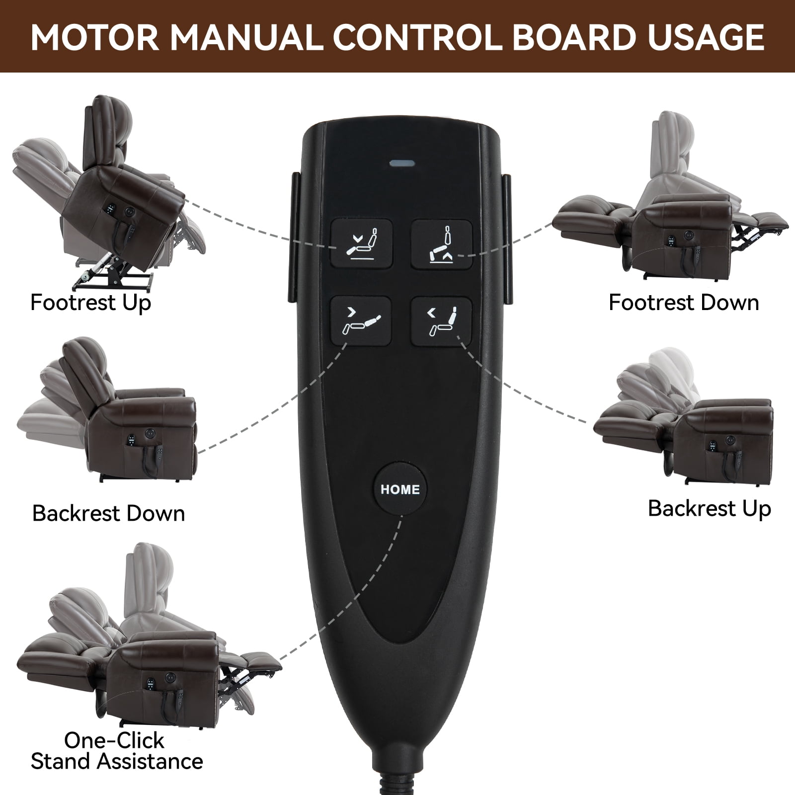 Alvantor Large Power Lift Recliner Chair for Elderly with Massage and Heat Genuine Leather Electric Recliners Chair with USB Ports for Living Room Brown