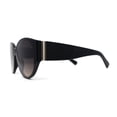 thumbnail image 3 of Womens Oversized Mod Oval Thick Temple Plastic Chic Sunglasses Black Smoke, 3 of 4