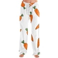 thumbnail image 5 of Easter Pajamas Women Drawstring Wide Leg Lounge Sleepwear Cute Rabbit Print Soft Stretch Waist Pants (White,M), 5 of 5
