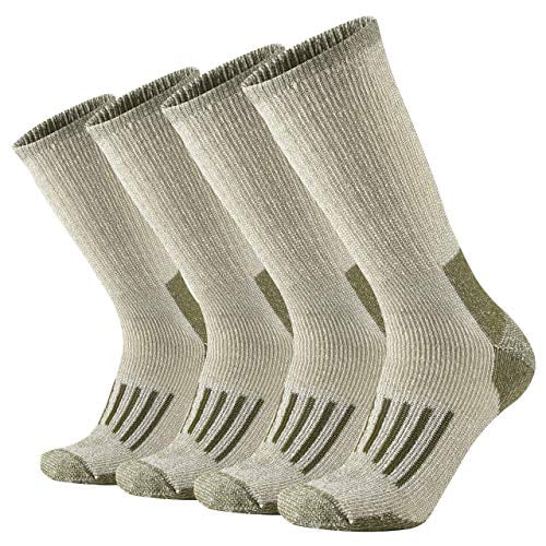 ONKE Men's Merino Wool Moisture Wicking Control Extra Thermal Outdoor Hiking Heavy Cushion Crew Socks 4 Pack 