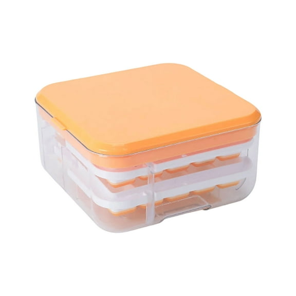 2-Pack Ice Cube Trays with Lid & Storage Bin - BPA Free Silicone Ice Cube Molds for Freezer, Stackable with Scoop - for Cocktails, Coffee, Soup & Food Prep